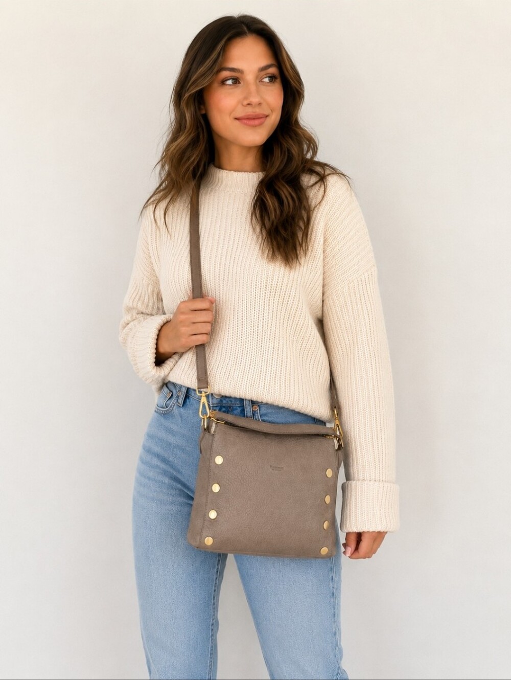 Hammitt Daniel Small Crossbody Vintage 2021 Collection Taupe Greige Leather - Picture 16 of 16